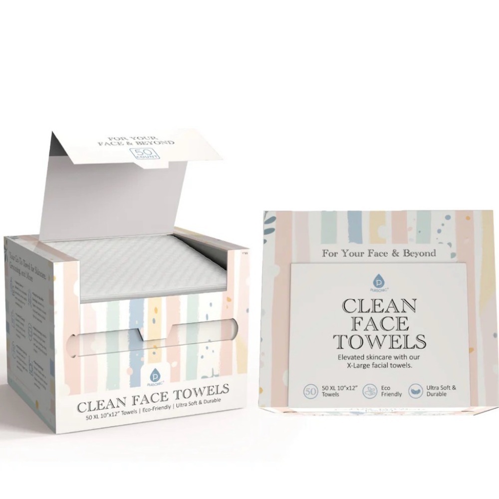 Pursonic Clean Face Towels XL box of 50 (A1) - Picture 2 of 5